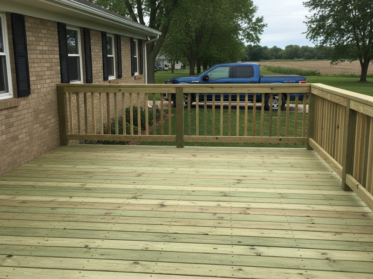 Custom Deck Design completed by Sunrise Deck Co in Racine, WI