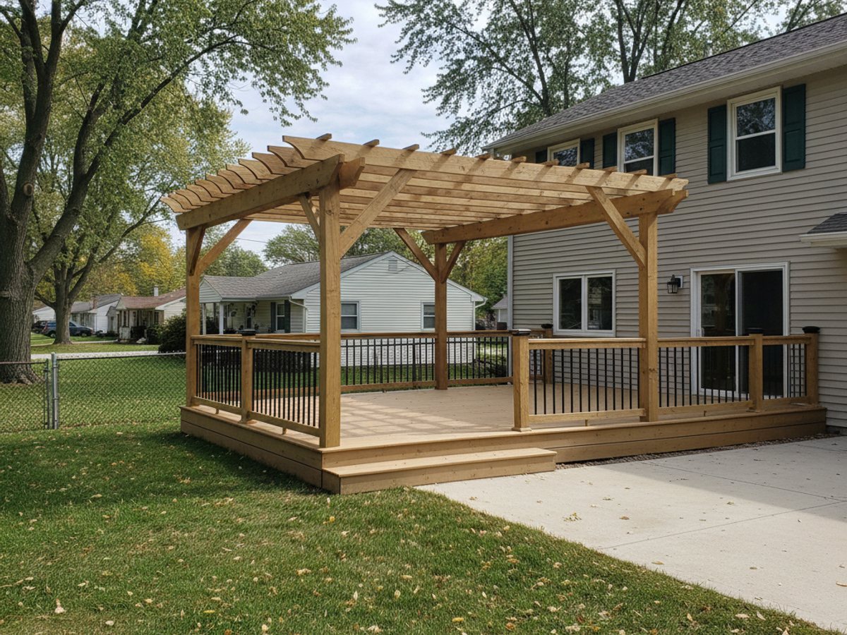 Sunrise Deck Co crew at work on a home in Milwaukee, WI
